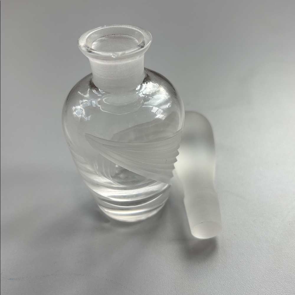VTG Lenox Windswept Crystal Perfume Bottle Lead Crystal Made in USA Frosted Clea - Picture 10 of 14